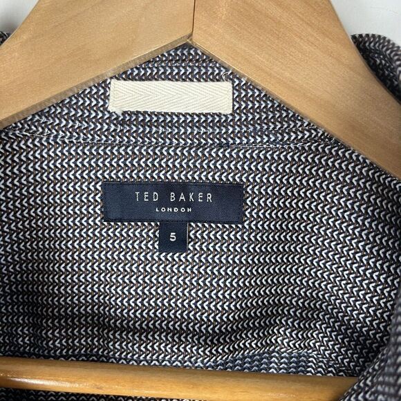 Ted Baker Woven Pattern Short Sleeve Shirt Size 42 Gray​​​ - Picture 6 of 8